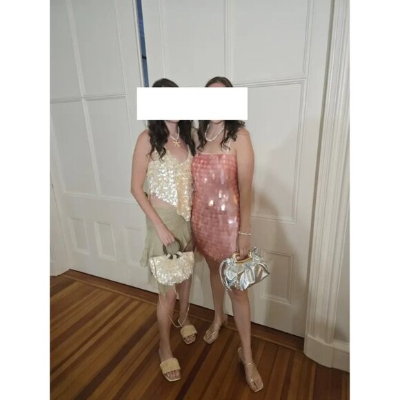 Badgley Mischka Pink Paillette Sequin Mini Cocktail Dress – Women’s Size 6 - Picture 14 of 16